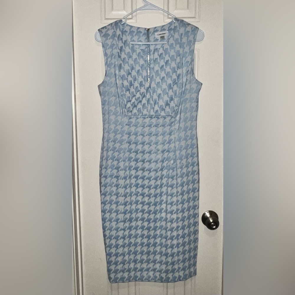 GUC Calvin Klein Light Blue Houndstooth Dress